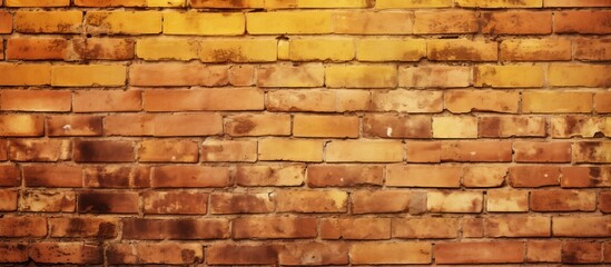 Detail shot showcasing the texture of a brick wall illuminated by a vibrant yellow light in a captivating display