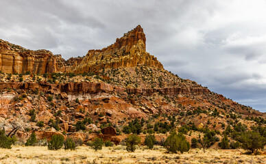 Natural rock and sandstone formations at Capital Reef National Park.