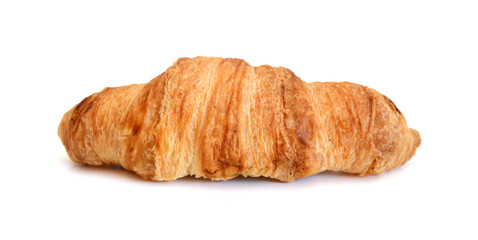 Fresh and tasty croissant over white background