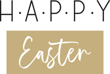 Happy Easter text card, vector illustration
