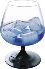 cocktail glass with ice isolated