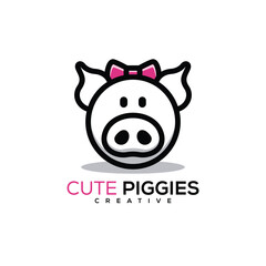 Cute Pigges Logo Design