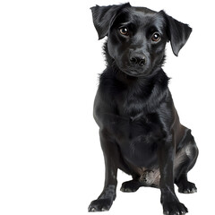 black labrador puppy isolated on transparent background