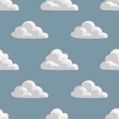 Clouds in sky seamless pattern