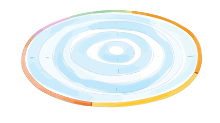 Curling field top view. Hand-drawn curling sheet on