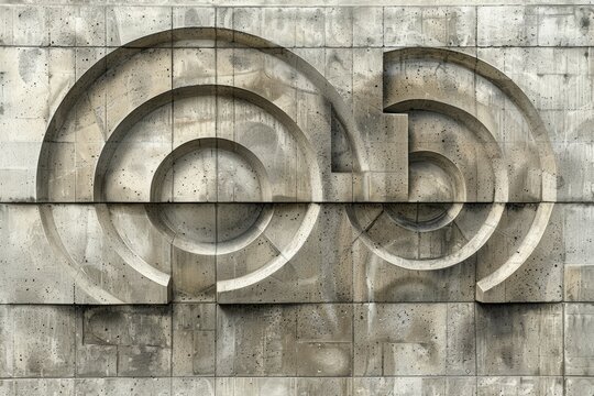 The image is a large, abstract piece of art made of concrete