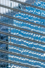 Fototapeta premium Skyscraper reflection on glass in the downtown district, Toronto, Canada