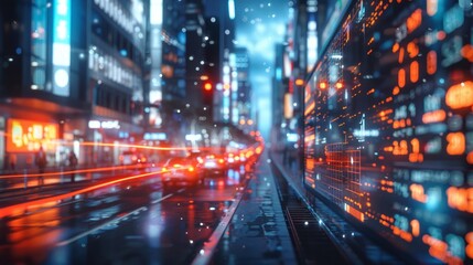 Economic indicators pulse with life in a bustling city's heart