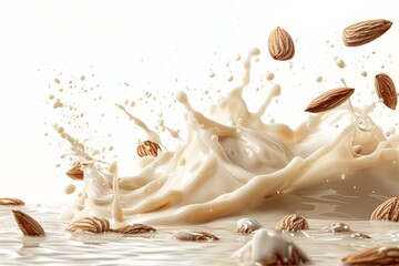 Almond milk splash with nuts