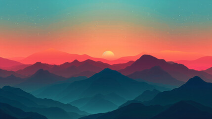 Obraz premium sunset in mountains