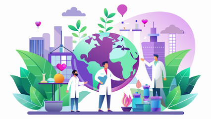 Global Healthcare: A Vector Illustration of a Doctor Conducting a Checkup on Earth