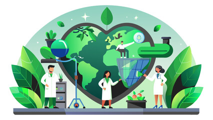 Global Healthcare: A Vector Illustration of a Doctor Conducting a Checkup on Earth