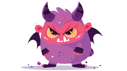 Cute kid Halloween character in Angry cute monster
