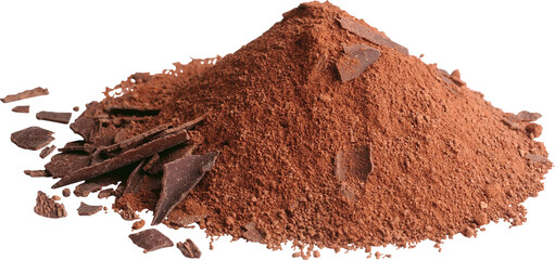 pile of chocolate powder isolated
