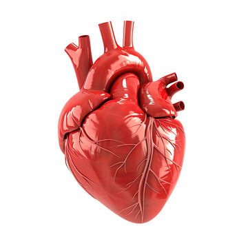 human heart anatomy isolated on transparent background