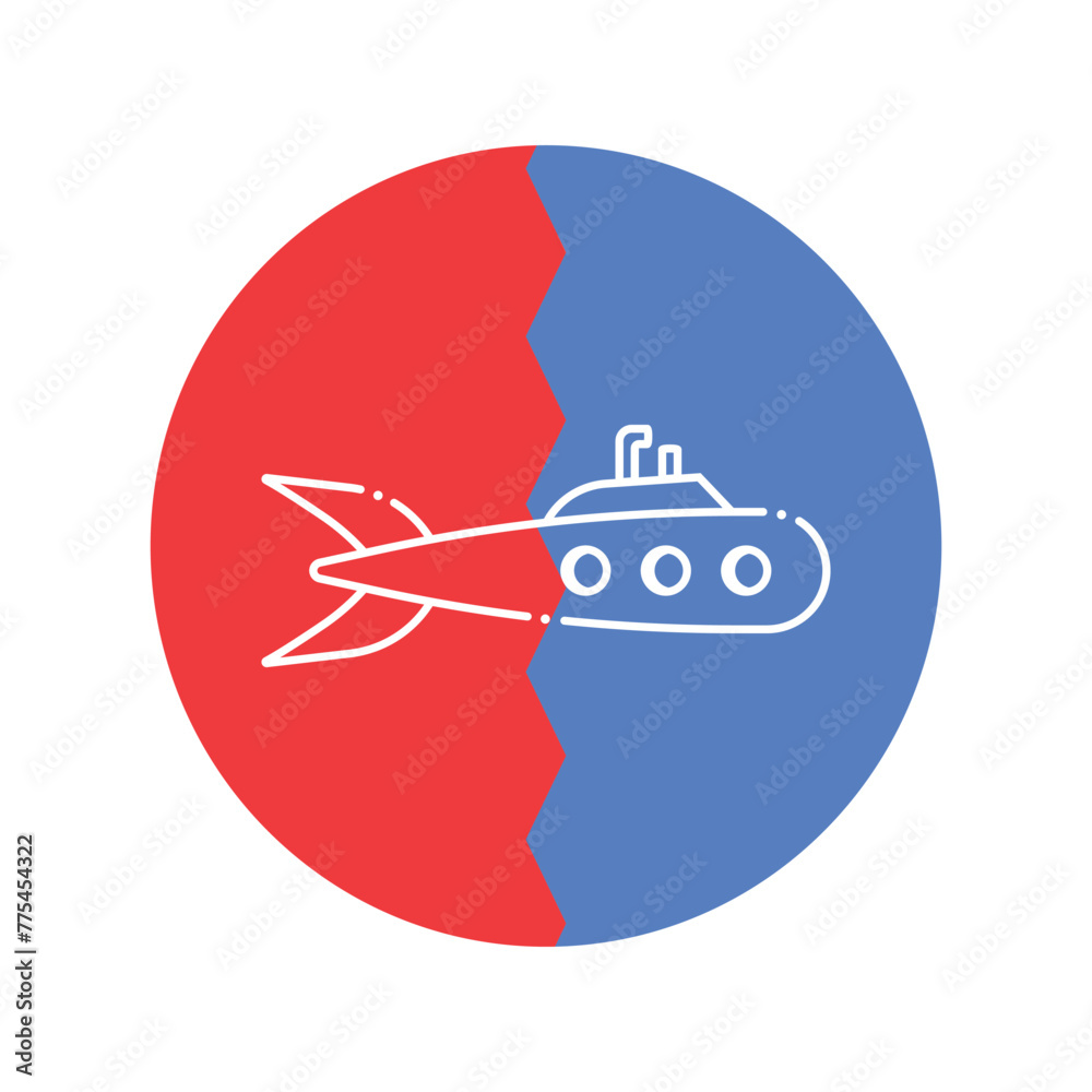 Wall mural submarine icon vector