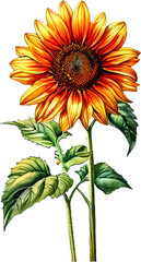 Fototapeta premium sunflower isolated on white background