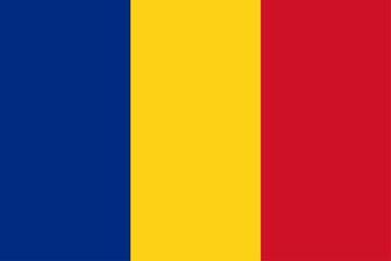 Romania flag official  isolated on white background. vector illustration.  - obrazy, fototapety, plakaty