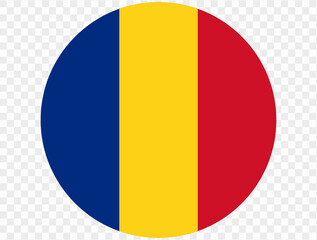 Fototapeta premium Romania flag button on png or transparent background. vector illustration.