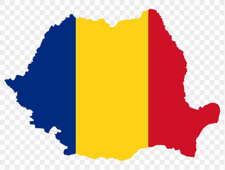 Romania  map flag on transparent  background. vector illustration. 