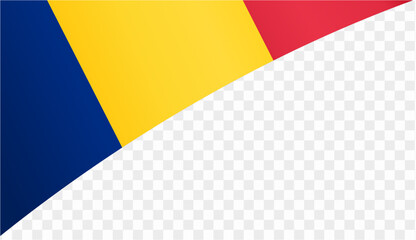 Romania flag wave isolated on png or transparent background vector illustration. - obrazy, fototapety, plakaty
