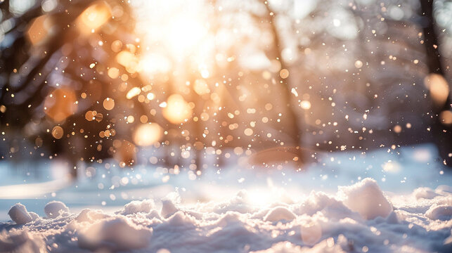 An evocative HD image of a blurred snow background, capturing the tranquil and serene ambiance of a winter landscape.