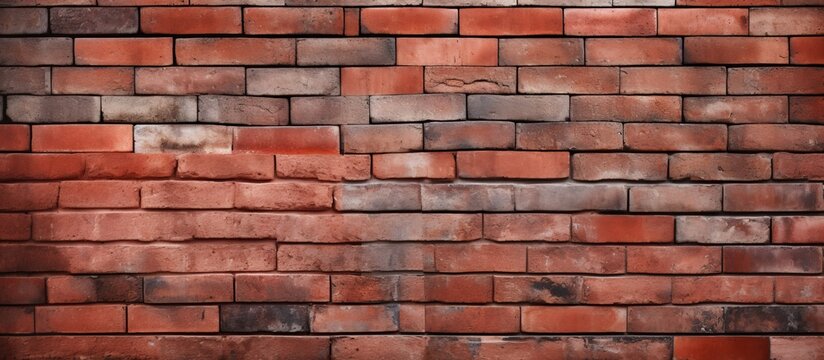 A sturdy wall made of bricks with a noticeable red brick pattern running across its surface