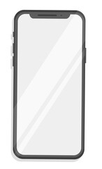 phone in flat style turned on screen mockup cartoon,