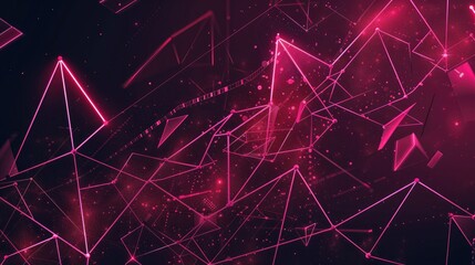 Abstract geometry infused with vibrant neon hues, Ai Generated.