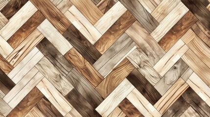Create warmth with a wood tile flooring illustration for a background template, Ai Generated.