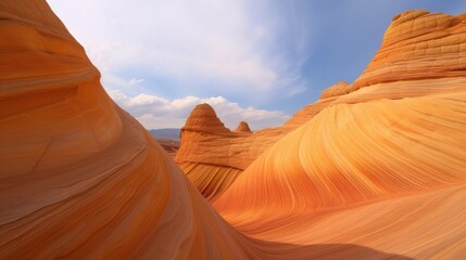 Majestic sandstone formations rise in a breathtaking display of natural beauty. Ai Generated