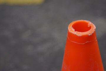 Macro of top of orange traffic cone
