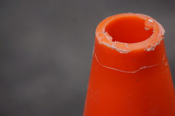 Macro of top of orange traffic cone