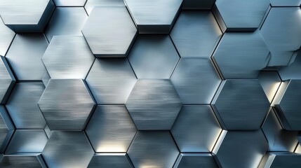 Experience the allure of a shiny and geometric metal texture. Ai Generated