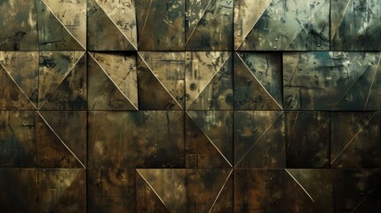 Experience the allure of a shiny and geometric metal texture. Ai Generated - obrazy, fototapety, plakaty