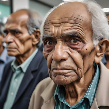 Sad elderly man. Image AI