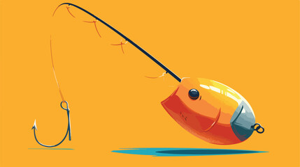 Fishing bait icon 2d flat cartoon vactor illustrati - obrazy, fototapety, plakaty