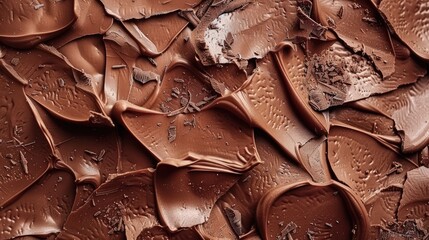 Rich texture of milk chocolate pieces tempts the senses, Ai Generated.