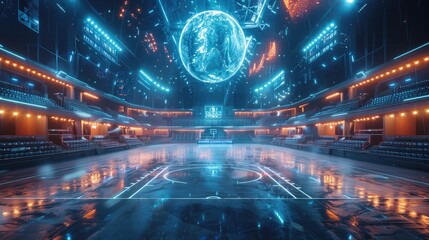 Futuristic Sports Arena: State-of-the-art Virtual Overlays and Dynamic Illumination