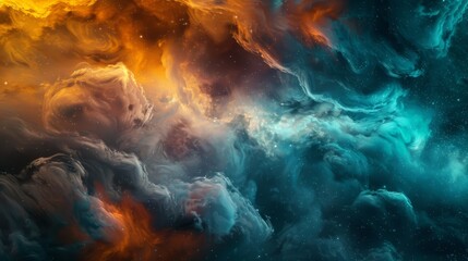 Fototapeta na wymiar Blue, pink and purple nebula space stars sky CG illustration background. High quality photo