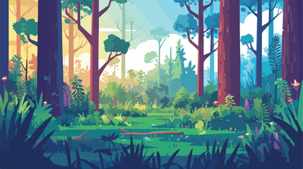 Forest icon 2d flat cartoon vactor illustration iso