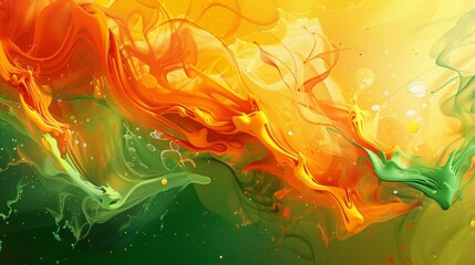 A graphic with orange yellow and green color blend combination