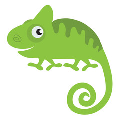 Cute chameleon vector cartoon illustration