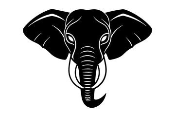  elephant head silhouette vector art illustration