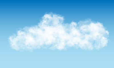 Realistic white clouds smoke on blue sky background vector - 775468522