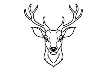 deer head silhouette vector art illustration