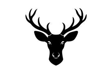 deer head silhouette vector art illustration