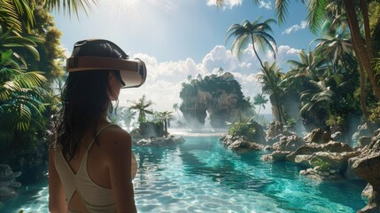 Virtual Reality Travel Agency: Explore Exotic Destinations from the Comfort of Home - obrazy, fototapety, plakaty