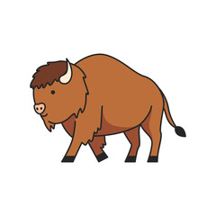Bison animal vector cartoon illustration