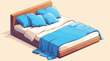 Bed icon 2d flat cartoon vactor illustration isolat